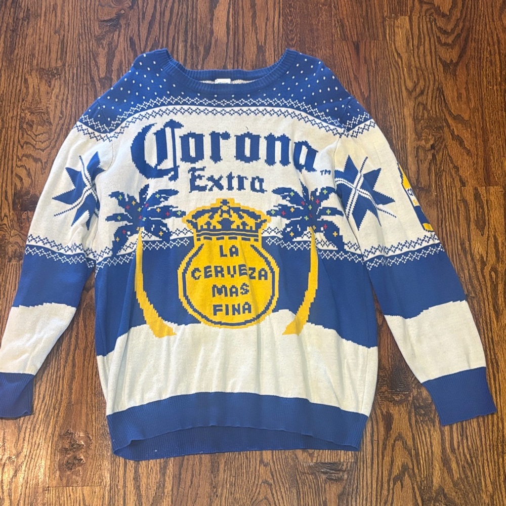 Corona Blue and Yellow Crewneck Sweater